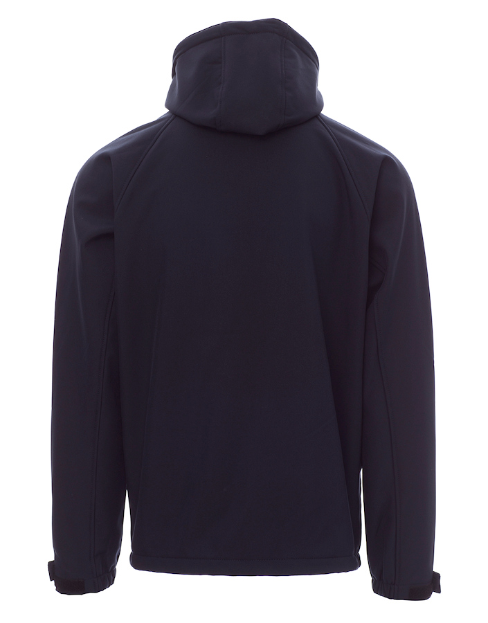 Dunkelblaue Softshelljacke Rückenansicht
