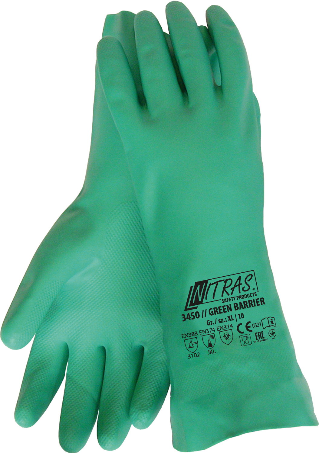 Chemikalienschutzhandschuh GREEN BARRIER, EN 388, EN 374, LFGB